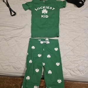 Green Shamrock Kids Pajamas